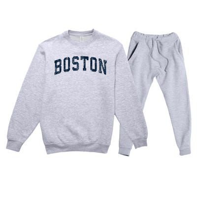 Boston Massachusetts Ma Vintage Sports Design Design Premium Crewneck Sweatsuit Set