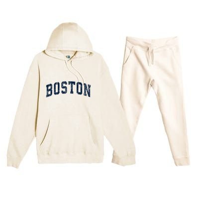 Boston Massachusetts Ma Vintage Sports Design Design Premium Hooded Sweatsuit Set