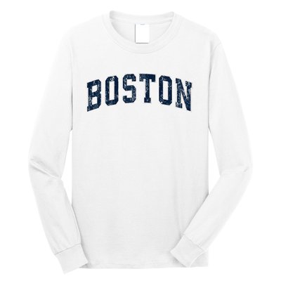 Boston Massachusetts Ma Vintage Sports Design Design Long Sleeve Shirt