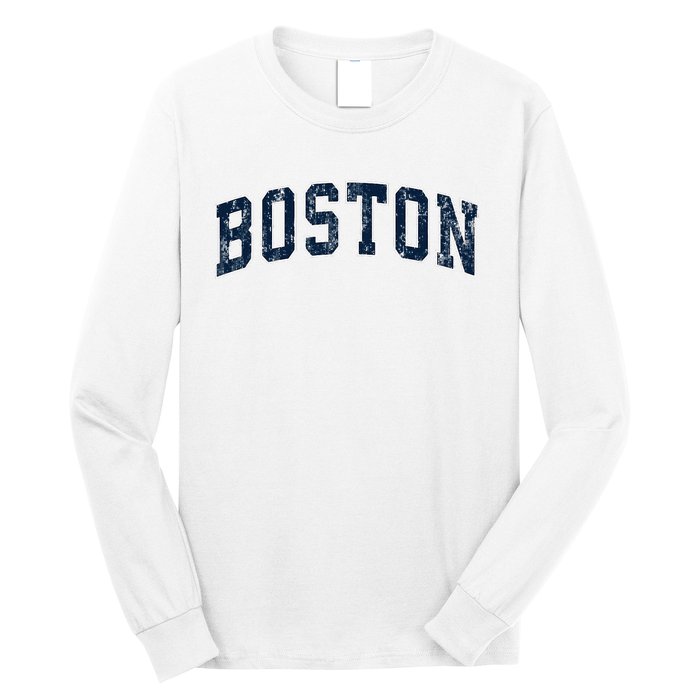 Boston Massachusetts Ma Vintage Sports Design Design Long Sleeve Shirt