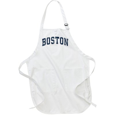 Boston Massachusetts Ma Vintage Sports Design Design Full-Length Apron With Pockets