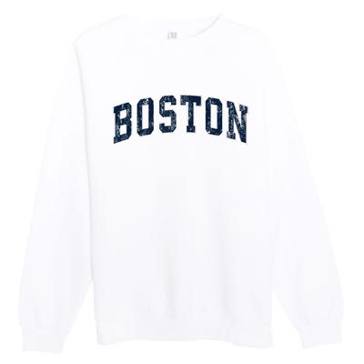 Boston Massachusetts Ma Vintage Sports Design Design Premium Crewneck Sweatshirt