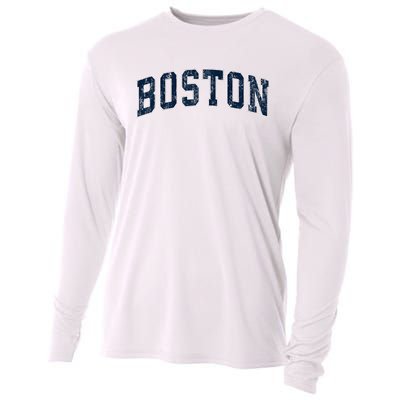 Boston Massachusetts Ma Vintage Sports Design Design Cooling Performance Long Sleeve Crew