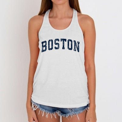 Boston Massachusetts Ma Vintage Sports Design Design Women's Knotted Racerback Tank