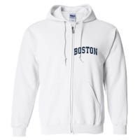 Boston Massachusetts Ma Vintage Sports Design Design Full Zip Hoodie