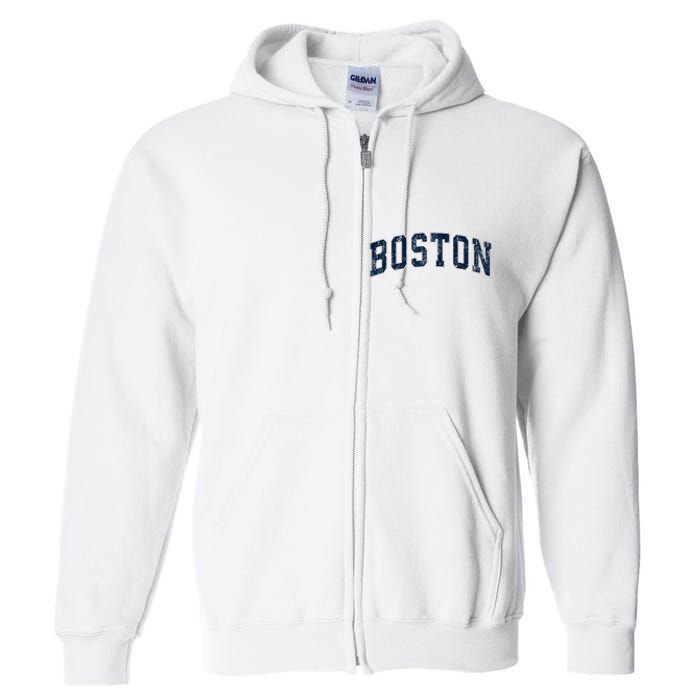 Boston Massachusetts Ma Vintage Sports Design Design Full Zip Hoodie