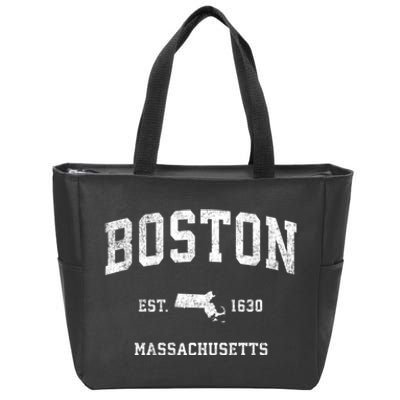 Boston Massachusetts Ma Vintage Sports Zip Tote Bag