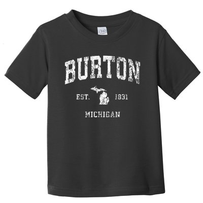 Burton Michigan MI Vintage Athletic Sports Toddler T-Shirt