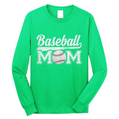 Baseball Mom Mothers Day For Mama Mommy Of Baseball Player Long Sleeve Shirt