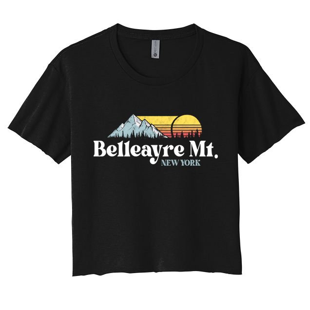 Belleayre Mountain New York Ski Slope Lift Snowboard Hiking Cool Gift Women's Crop Top Tee