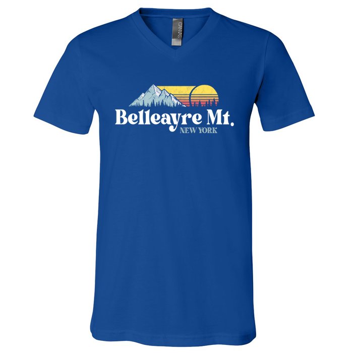 Belleayre Mountain New York Ski Slope Lift Snowboard Hiking Cool Gift V-Neck T-Shirt