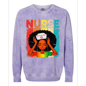 Black Man Nurse Afro Black History Month Juneteenth Colorblast Crewneck Sweatshirt