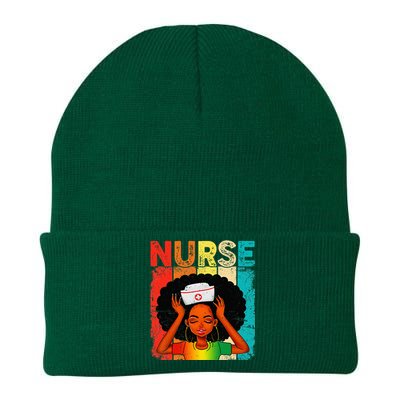 Black Man Nurse Afro Black History Month Juneteenth Knit Cap Winter Beanie