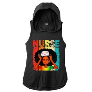 Black Man Nurse Afro Black History Month Juneteenth Ladies PosiCharge Tri-Blend Wicking Draft Hoodie Tank