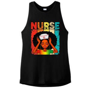 Black Man Nurse Afro Black History Month Juneteenth Ladies PosiCharge Tri-Blend Wicking Tank