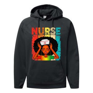 Black Man Nurse Afro Black History Month Juneteenth Performance Fleece Hoodie