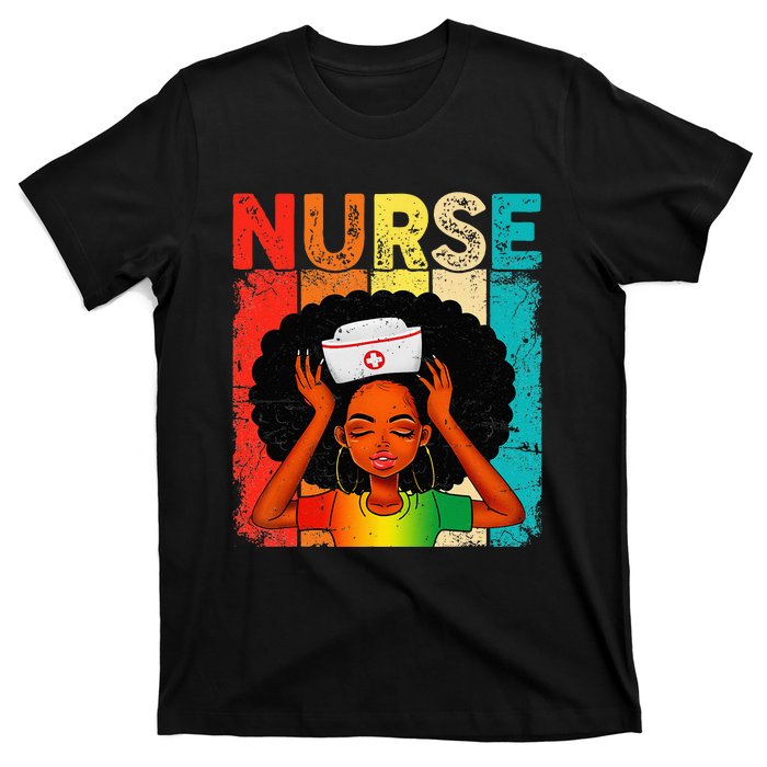 Black Man Nurse Afro Black History Month Juneteenth T-Shirt