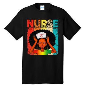 Black Man Nurse Afro Black History Month Juneteenth Tall T-Shirt