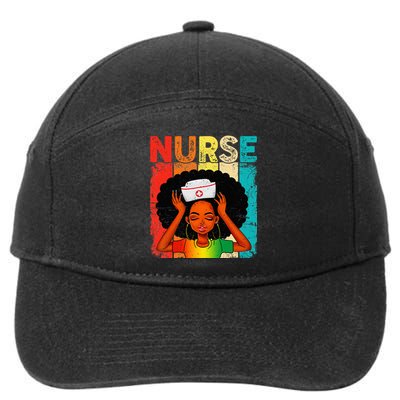 Black Man Nurse Afro Black History Month Juneteenth 7-Panel Snapback Hat