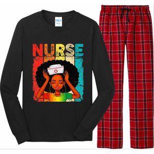 Black Man Nurse Afro Black History Month Juneteenth Long Sleeve Pajama Set