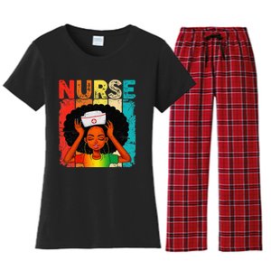 Black Man Nurse Afro Black History Month Juneteenth Women's Flannel Pajama Set