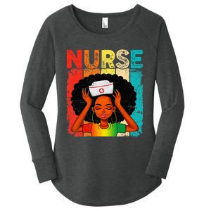 Black Man Nurse Afro Black History Month Juneteenth Women's Perfect Tri Tunic Long Sleeve Shirt