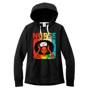 Black Man Nurse Afro Black History Month Juneteenth Women's Fleece Hoodie