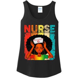 Black Man Nurse Afro Black History Month Juneteenth Ladies Essential Tank