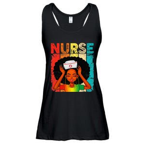 Black Man Nurse Afro Black History Month Juneteenth Ladies Essential Flowy Tank