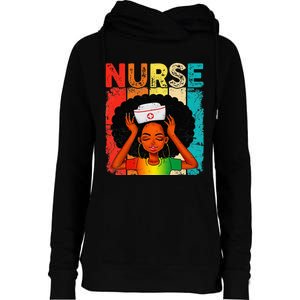 Black Man Nurse Afro Black History Month Juneteenth Womens Funnel Neck Pullover Hood