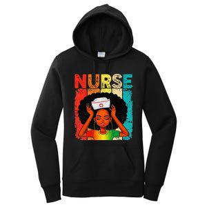 Black Man Nurse Afro Black History Month Juneteenth Women's Pullover Hoodie