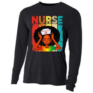 Black Man Nurse Afro Black History Month Juneteenth Cooling Performance Long Sleeve Crew