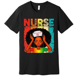 Black Man Nurse Afro Black History Month Juneteenth Premium T-Shirt