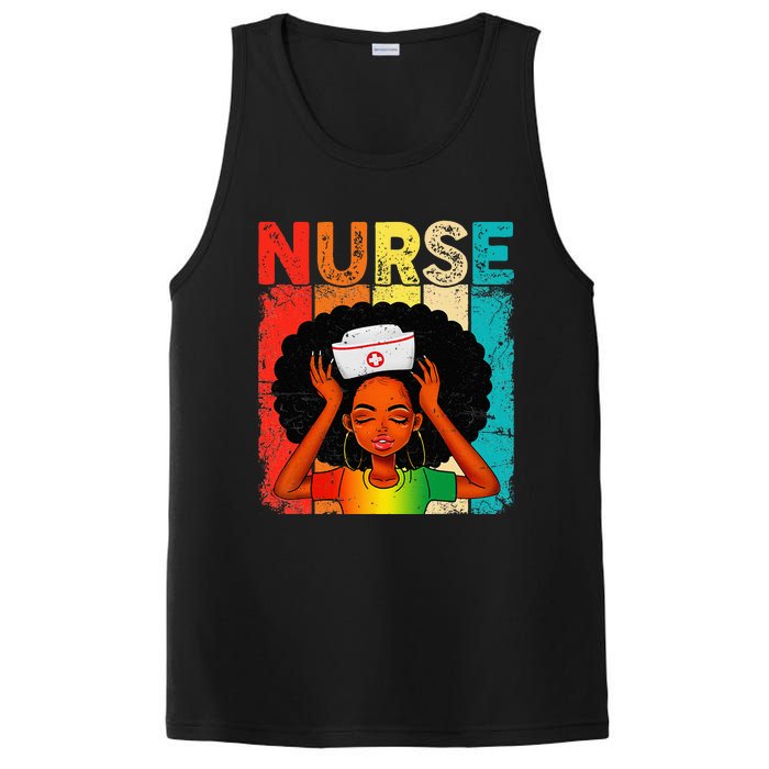 Black Man Nurse Afro Black History Month Juneteenth PosiCharge Competitor Tank