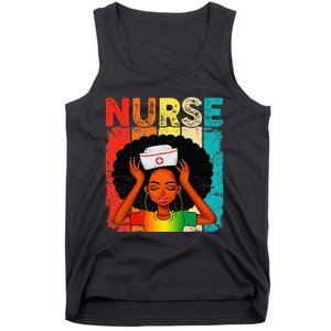 Black Man Nurse Afro Black History Month Juneteenth Tank Top