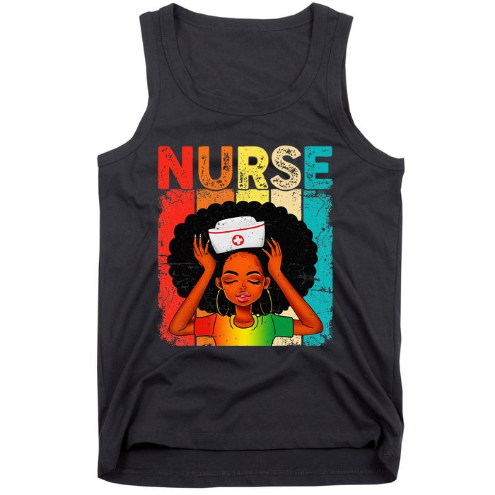 Black Man Nurse Afro Black History Month Juneteenth Tank Top