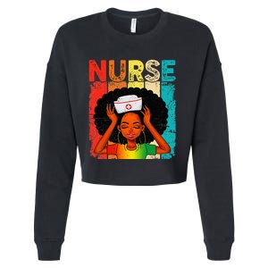 Black Man Nurse Afro Black History Month Juneteenth Cropped Pullover Crew