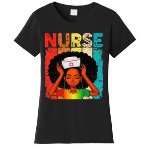 Black Man Nurse Afro Black History Month Juneteenth Women's T-Shirt