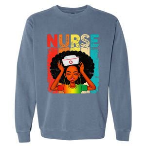 Black Man Nurse Afro Black History Month Juneteenth Garment-Dyed Sweatshirt