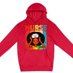 Black Man Nurse Afro Black History Month Juneteenth Premium Pullover Hoodie