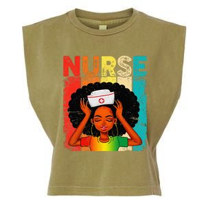 Black Man Nurse Afro Black History Month Juneteenth Garment-Dyed Women's Muscle Tee