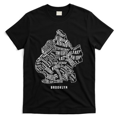 Brooklyn Map Nyc Souvenir Jersey T-Shirt