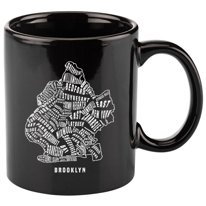 Brooklyn Map Nyc Souvenir Jersey 11oz C Handle Ceramic Mug