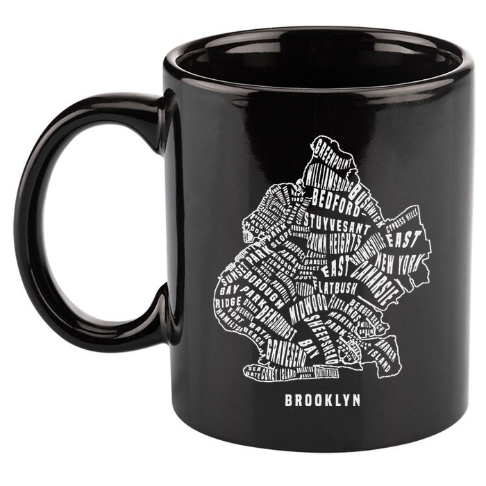 Brooklyn Map Nyc Souvenir Jersey 11oz C Handle Ceramic Mug