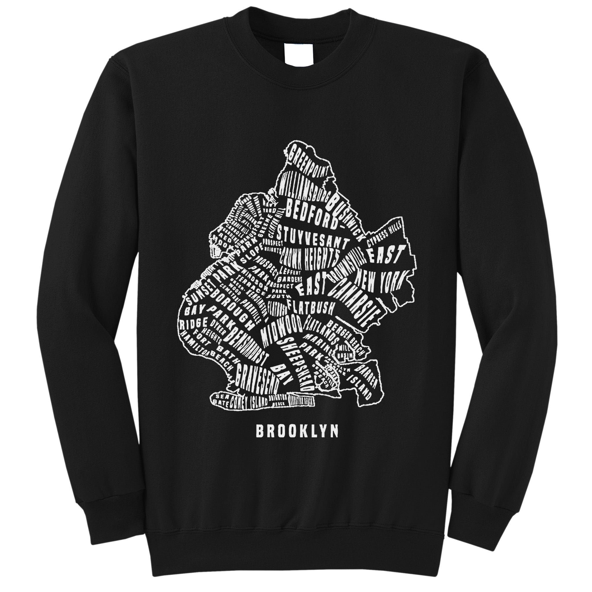 Brooklyn Map Nyc Souvenir Jersey Tall Sweatshirt