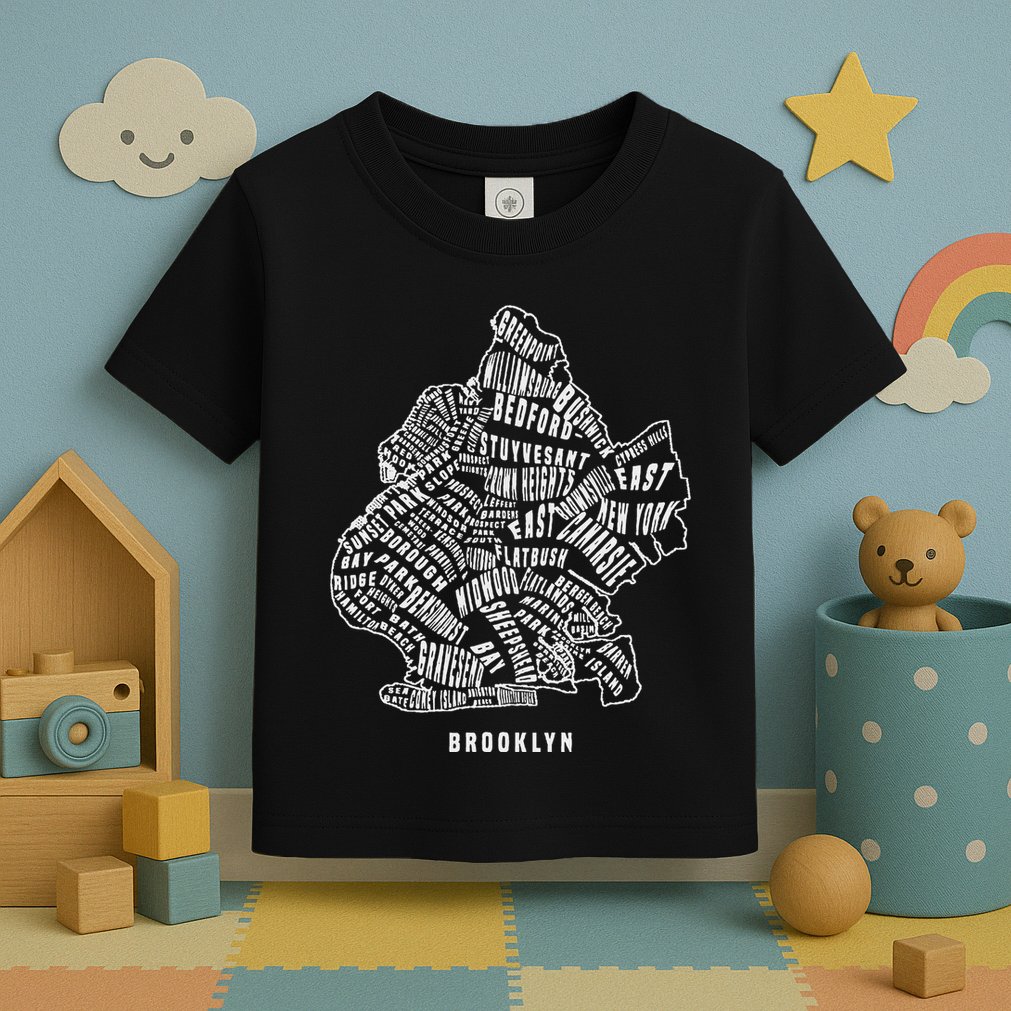 Brooklyn Map Nyc Souvenir Jersey Toddler T-Shirt