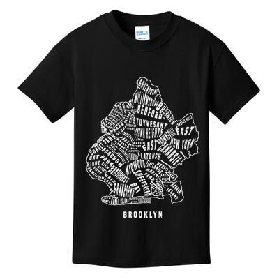 Brooklyn Map Nyc Souvenir Jersey Kids T-Shirt