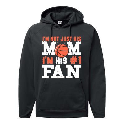 Basketball Mother Number 1 Fan - Basketball Mom Performance Fleece Hoodie