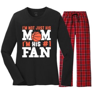 Basketball Mother Number 1 Fan - Basketball Mom Women's Long Sleeve Flannel Pajama Set 