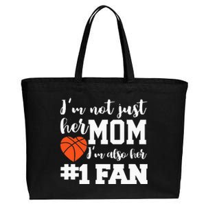 Basketball Mom Number One Fan Basketball Mothers JT Cotton Canvas Jumbo Tote